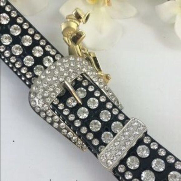 Belt - Western Rhinestone Crystal Black Gorgeous! - Picture 7 of 8